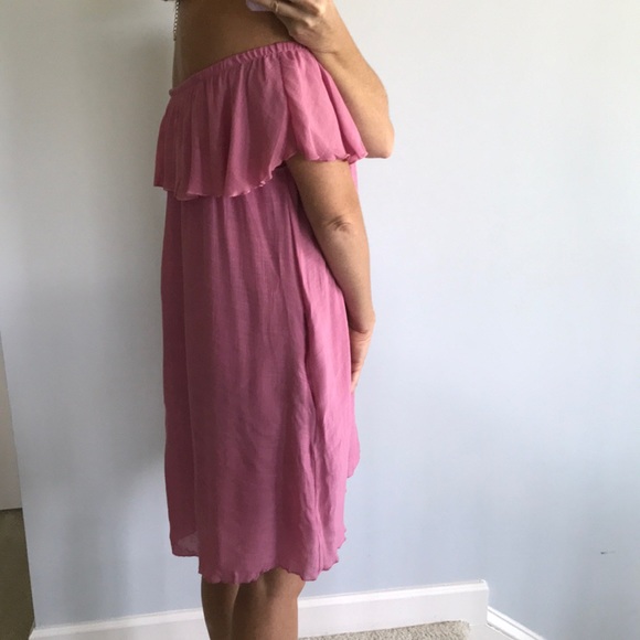 Pink Off the Shoulder Dress - Picture 7 of 8